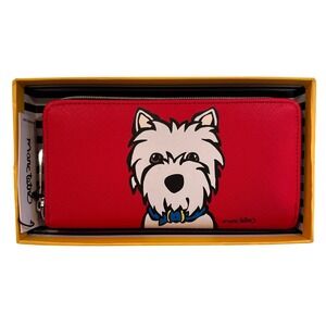 Marc Tetro NIB Westie Dog Expandable Wallet w/ Card Slots Vegan Holiday Gift NEW